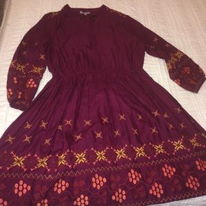 Embroidered peasant style dress